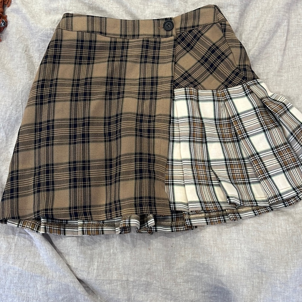 Plaid Mini Skater Skirt